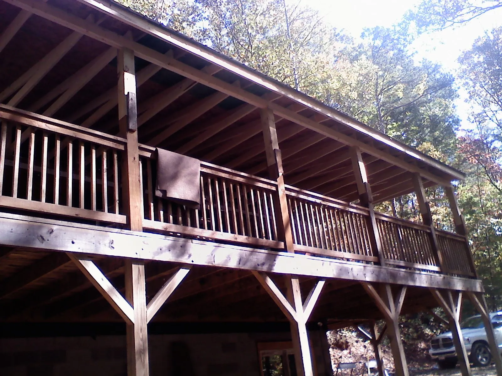 Timber framing under a new elevated porch and deck — Roof Leak Repair in Hegins by Roofing Brothers